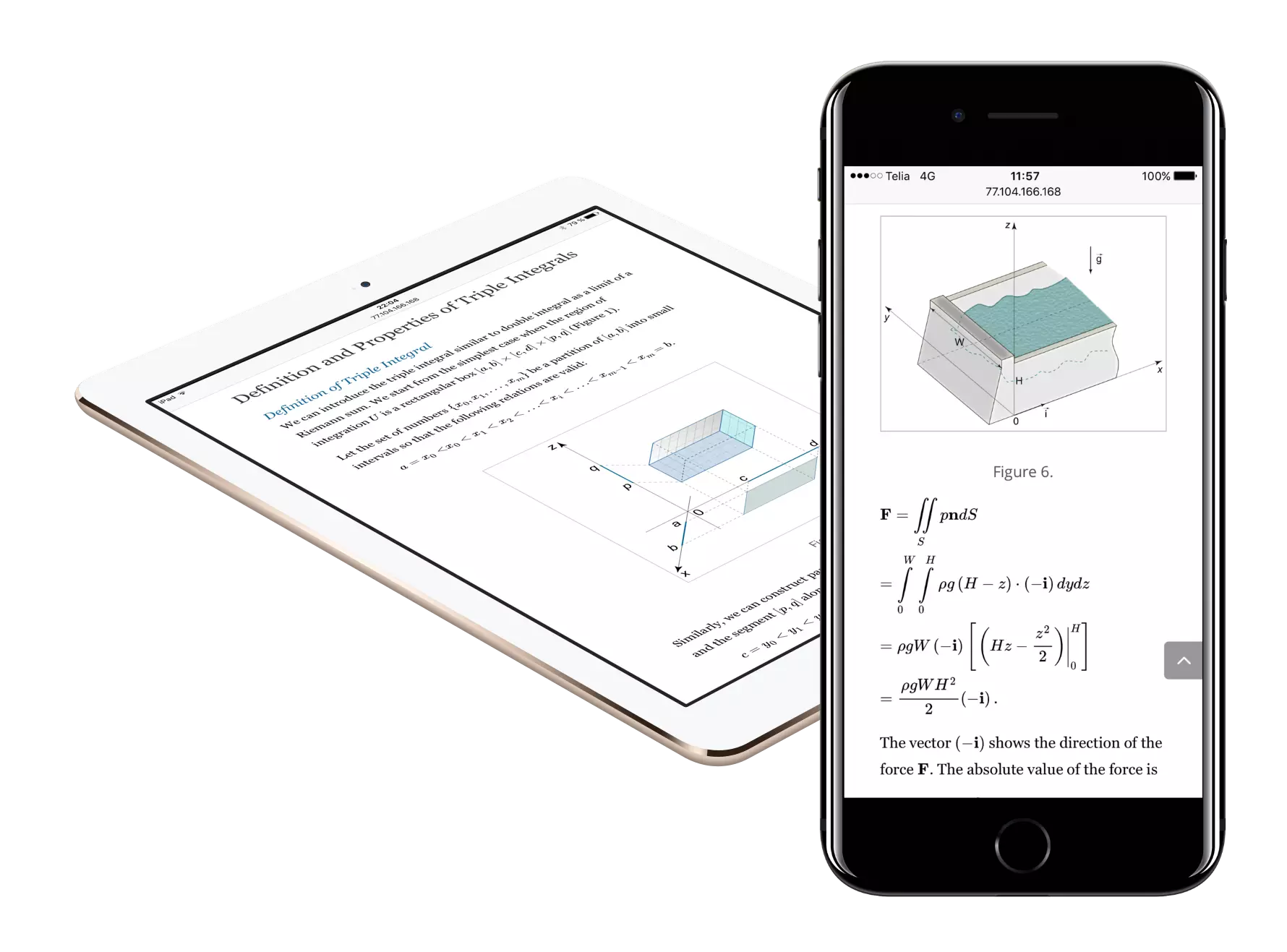 iPhone and iPad with math formulas